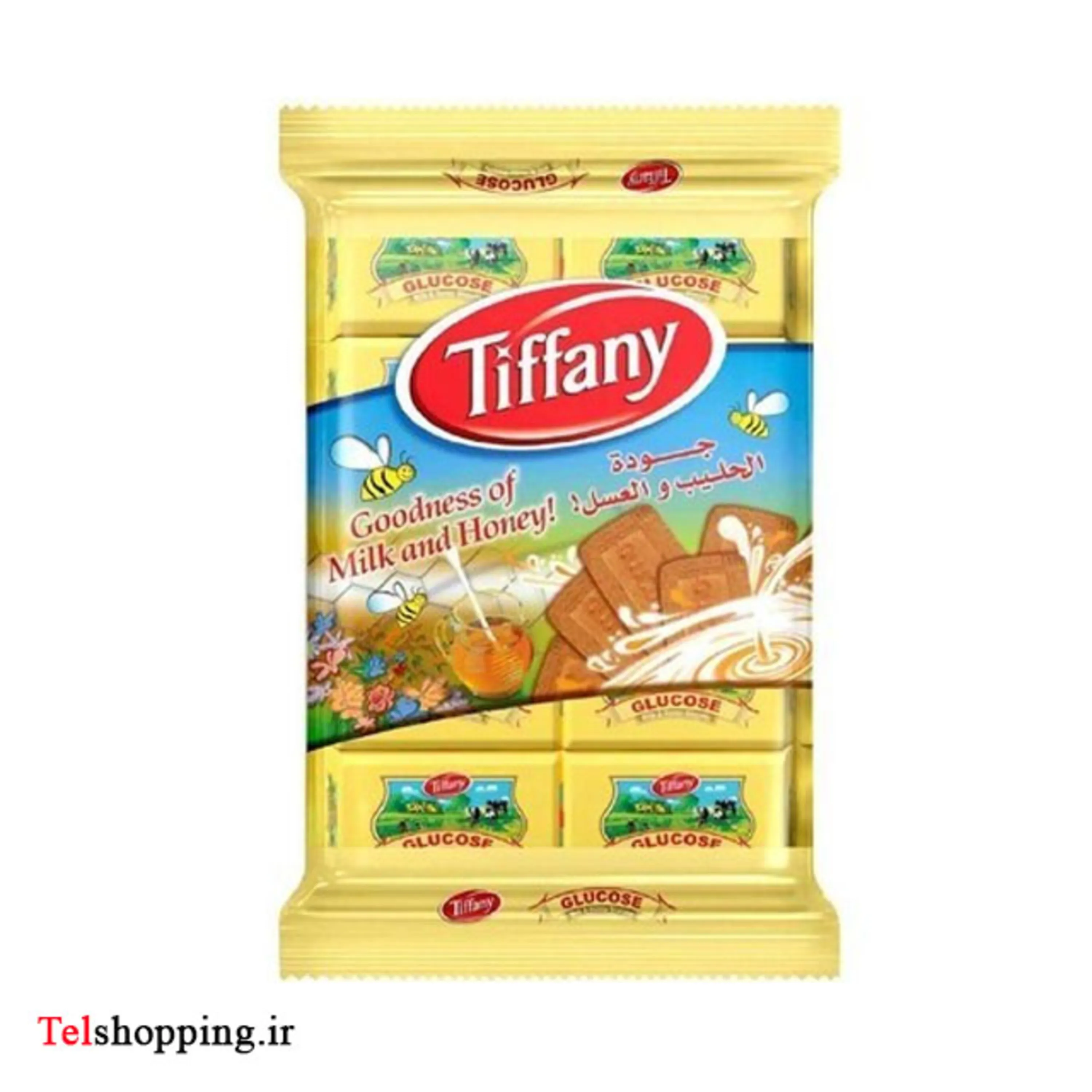 بیسکویت روزانه گلوکز شیر و عسل تیفانی پک 10 عددی